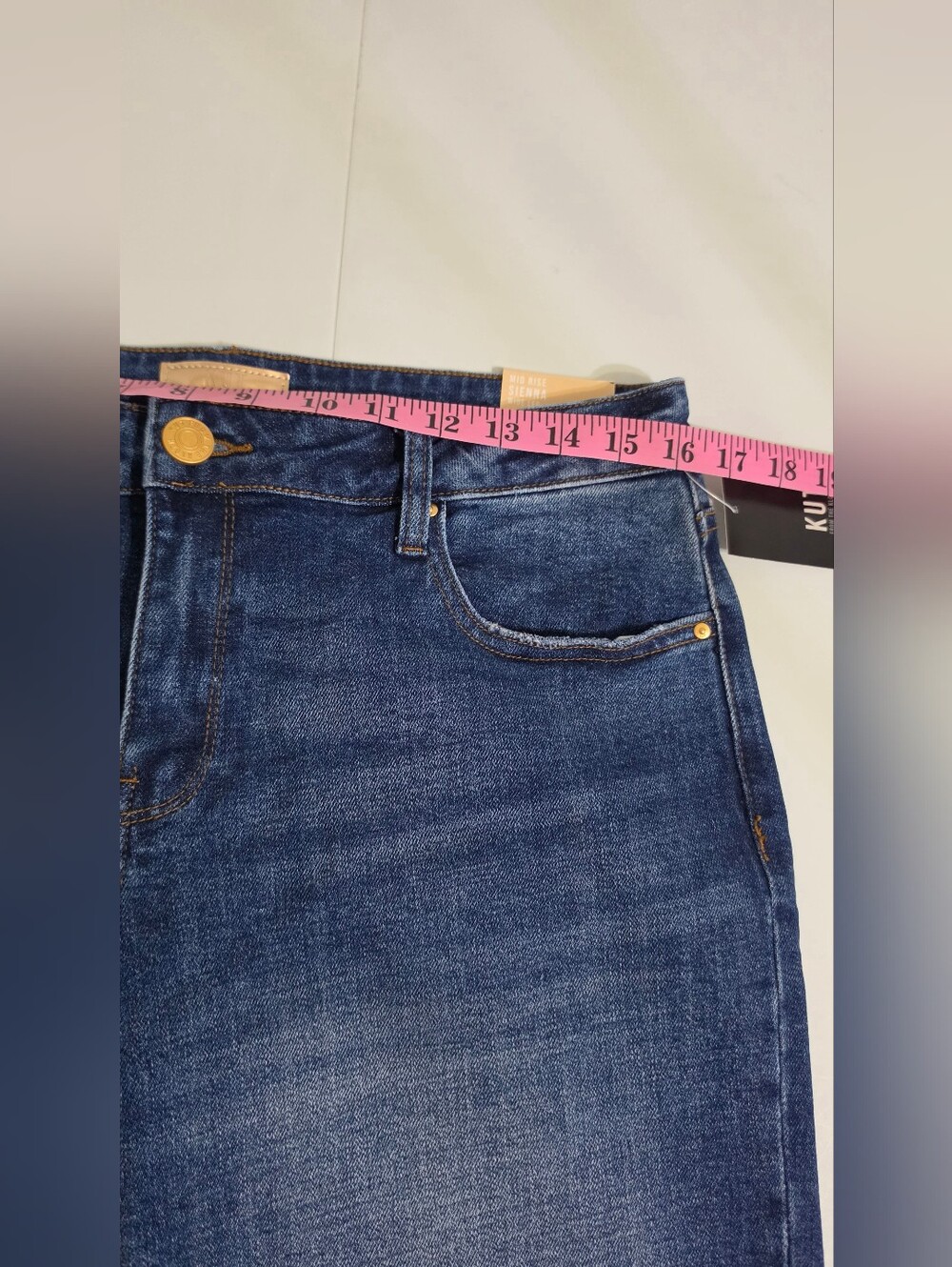 KUT From The Kloth Sienna Wide Leg Jeans Womens Size 8 Mid Rise Cuffed NEW - Picture 9 of 13